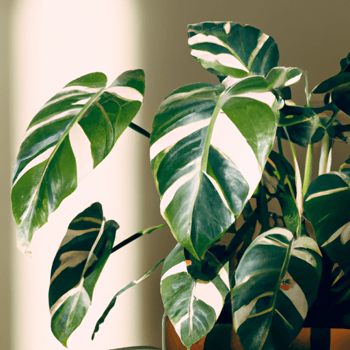An image showcasing a lush Philodendron Birkin plant thriving in a bright, indirect-lit room