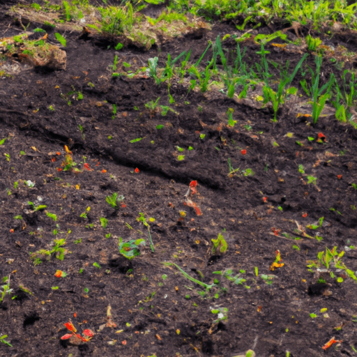 An image showcasing a vibrant garden bed rich in nutrient-dense topsoil