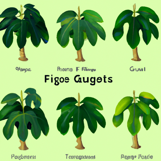 An image showcasing the diversity of fig tree species suitable for indoor and outdoor gardening