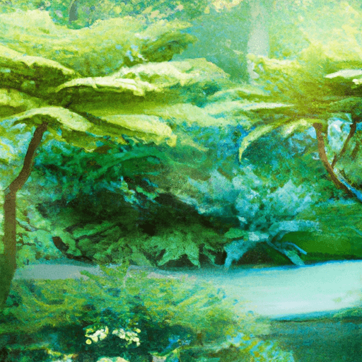 An image of a serene Japanese garden bathed in soft morning light