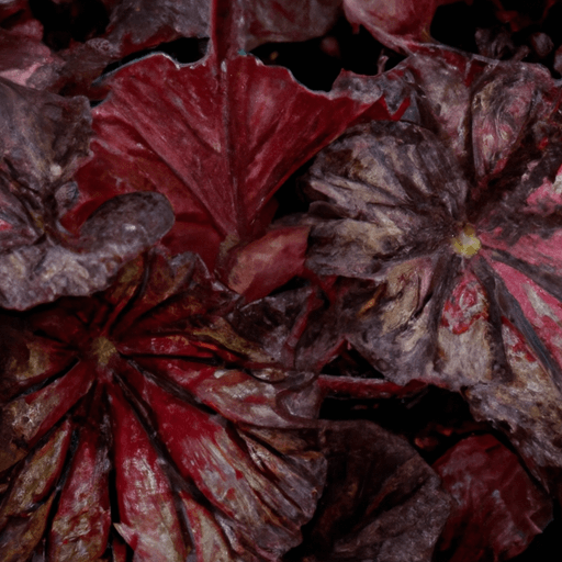 An image showcasing a lush, vibrant Rex Begonia plant, its deep burgundy leaves glistening with delicate silver veins, basking in the soft glow of filtered sunlight, surrounded by a mist of humidity