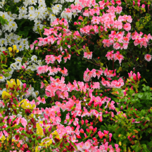 An image showcasing a lush garden with vibrant Rhododendrons and Azaleas, their intricate blooms cascading in a riot of colors