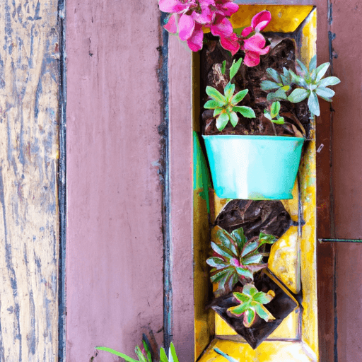 An image showcasing a diverse range of planters, featuring a sleek ceramic pot with vibrant succulents, a rustic wooden planter overflowing with colorful flowers, and a modern metal planter with lush greenery